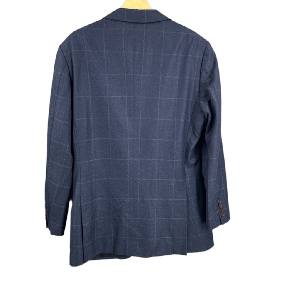 J.Crew Ludlow Suit Jacket Italian Wool Blue Windowpane Pattern 2 Button Mens 38R - Picture 3 of 8